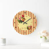 Horloge murale en bande rose (Maison)