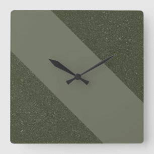Horloge murale en bande verte de mousse diagonale