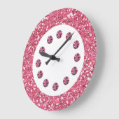 Horloge murale en bijou rose (Angle)