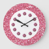 Horloge murale en bijou rose (Recto)