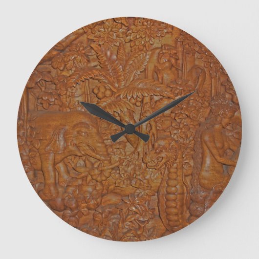 Horloge murale en bois de Bali (Recto)