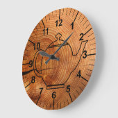 Horloge murale en bois de cuisine de Faux rustique (Angle)