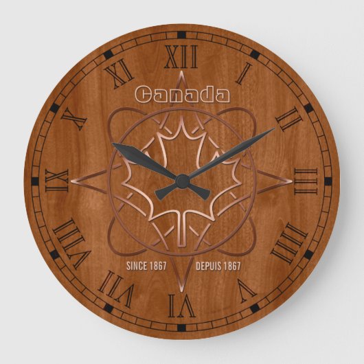 Horloge murale en bois de cuivre depuis 1876 Canad (Recto)