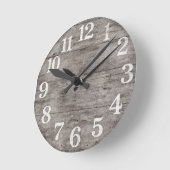 Horloge murale en bois de ferme rustique | Grands (Angle)