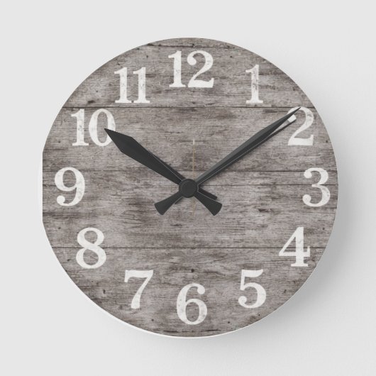 Horloge murale en bois de ferme rustique | Grands (Recto)