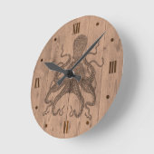 Horloge murale en bois de pieuvre (Angle)