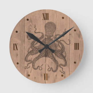 Horloge murale en bois de pieuvre