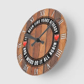 Horloge murale en bois du cinquième anniversaire d (Angle)