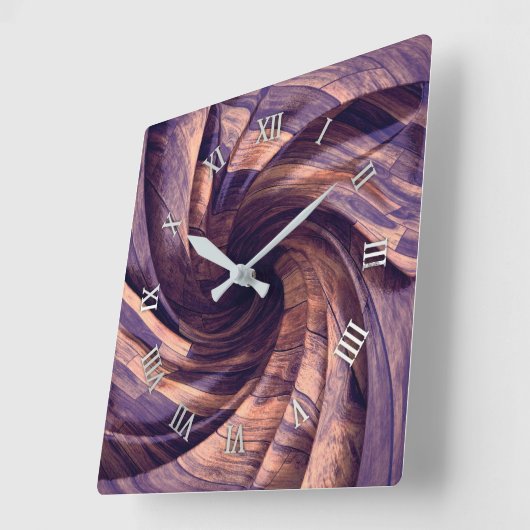 Horloge murale en bois mauve (Angle)
