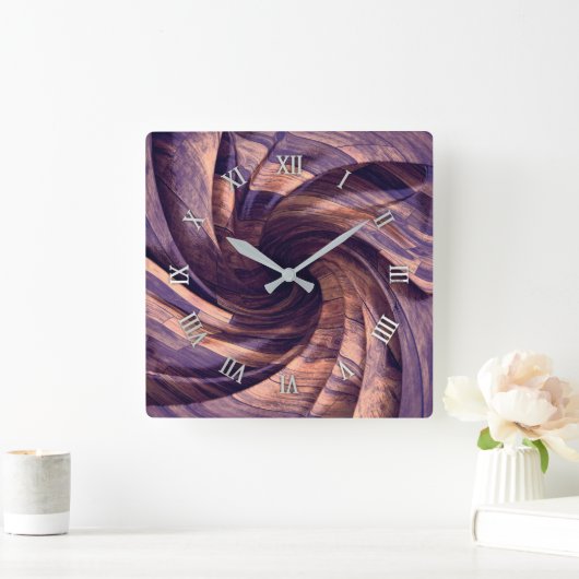 Horloge murale en bois mauve (Maison)