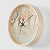 horloge murale en bois naturel (Angle)
