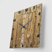 Horloge murale en bois patinée de plate-forme (Angle)