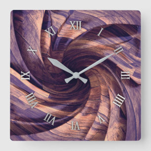 Horloge murale en bois pourpre de conception