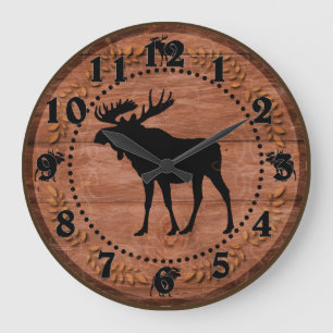 Horloge murale en bois rustique de cercle