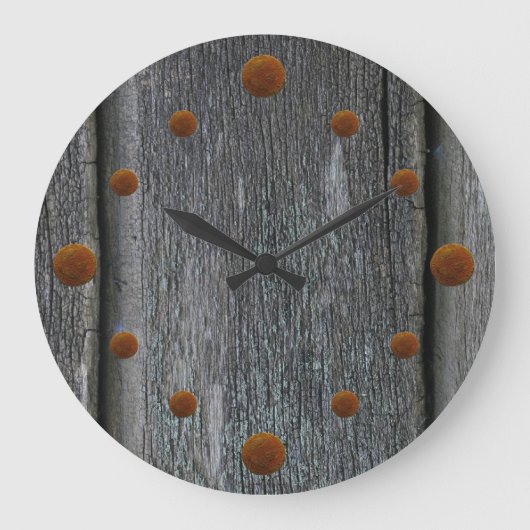 Horloge murale en bois vieille grange (Recto)