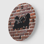 Horloge murale en brique Dachshund (Angle)