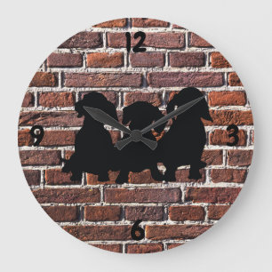 Horloge murale en brique Dachshund