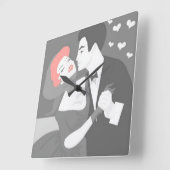 Horloge murale en couple rétro (Angle)