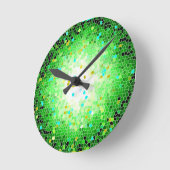 Horloge murale en cristal noir vert et or (Angle)