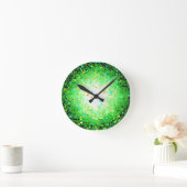 Horloge murale en cristal noir vert et or (Maison)