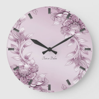 Horloge murale en feuillage rose