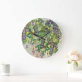 Horloge murale en fleurs lilas (Maison)