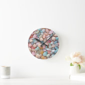 Horloge murale en galets pastel (Maison)