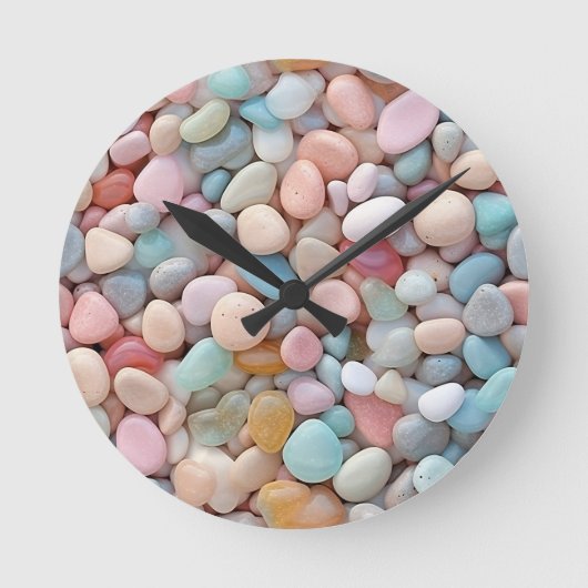 Horloge murale en galets pastel (Recto)