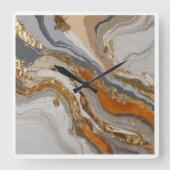 Horloge murale en marbre gris et orange (Recto)