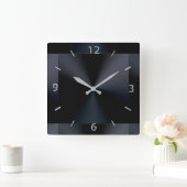 Horloge murale en métal moderne noir (Maison)