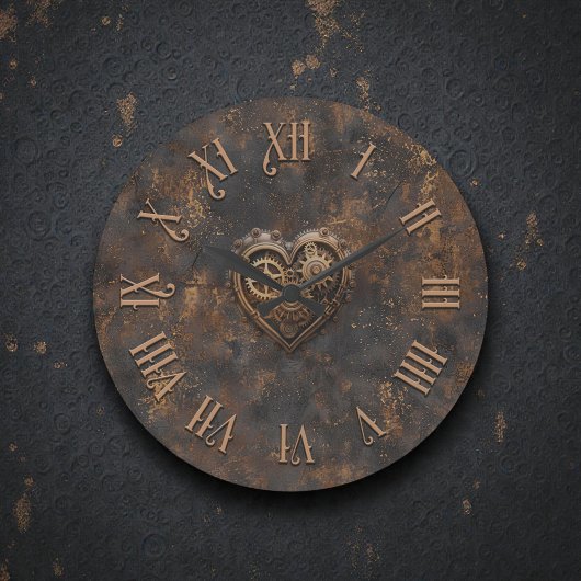 Horloge murale en métal rustique Steampunk