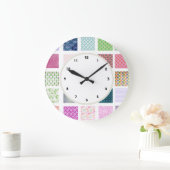 Horloge murale en motif carré (Maison)