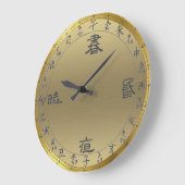 horloge murale en or asiatique (Angle)