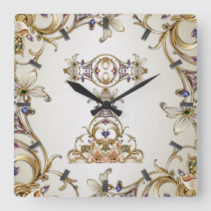 Horloge murale en or blanc