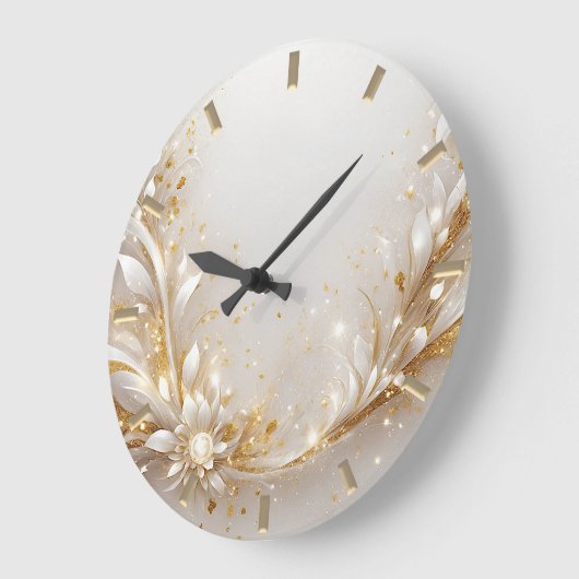 Horloge murale en or blanc (Angle)