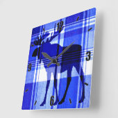 Horloge murale en orignal bleu rustique (Angle)