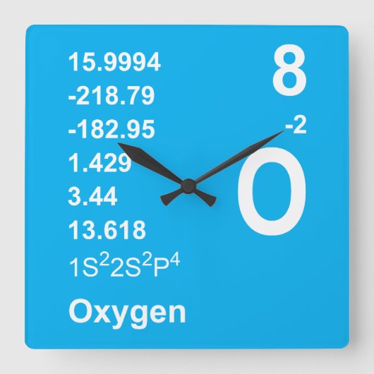 Horloge murale en oxygène (lumière sur bleu) (Recto)
