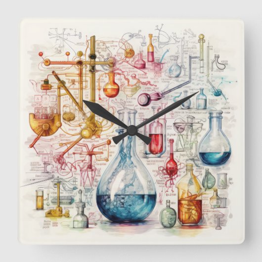 Horloge murale en papier de chimie (Recto)