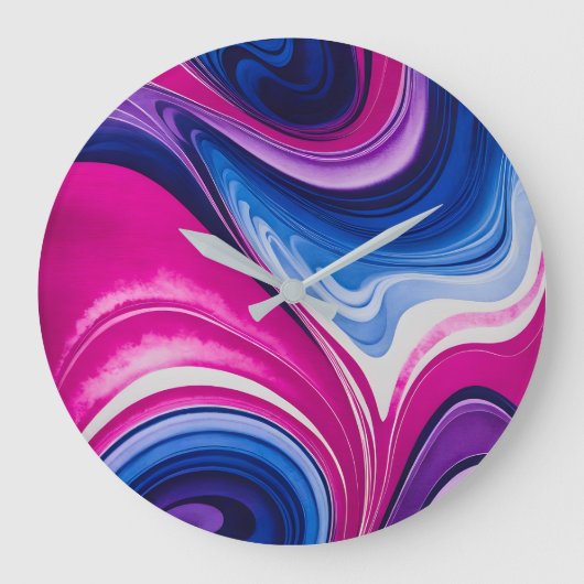 Horloge murale en papier marbré coloré (Recto)