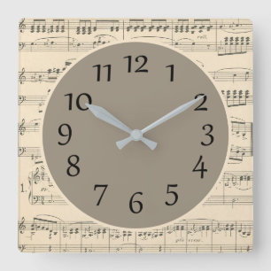 Horloge murale en partitions anciennes avec chiffr