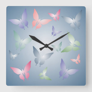 Horloge murale en pastel de papillon