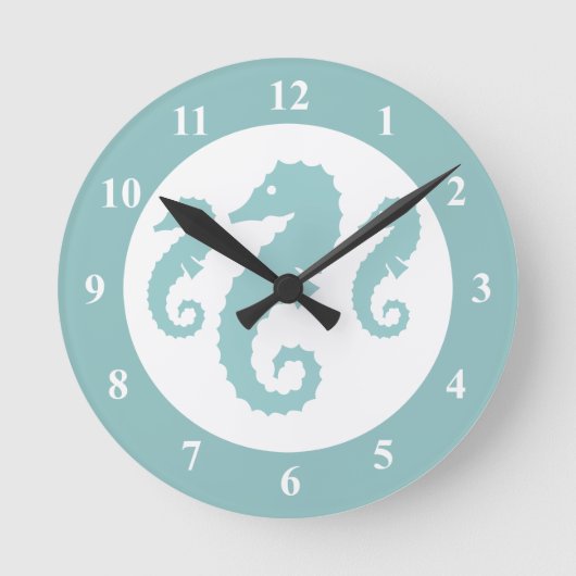 Horloge murale en pépinière avec hippocampes | ani (Recto)