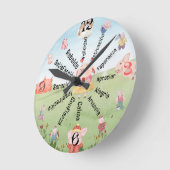 Horloge murale en pin avec des invites de motivati (Angle)