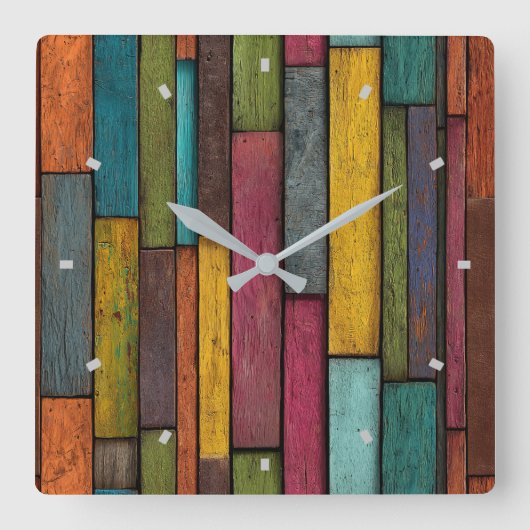 Horloge murale en planches de bois (Recto)