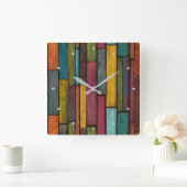 Horloge murale en planches de bois (Maison)