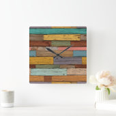 Horloge murale en planches de bois (Maison)