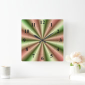Horloge murale en plis rose et vert (Maison)