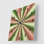 Horloge murale en plis rose et vert (Angle)