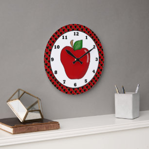 Horloge murale en pomme rouge du dessin