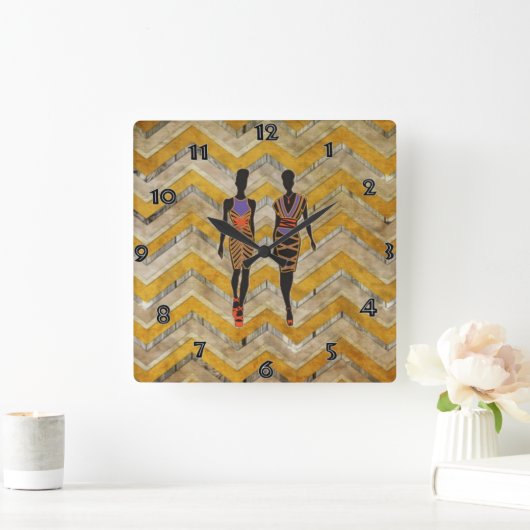 Horloge murale en silhouette Afrocentrique (Maison)